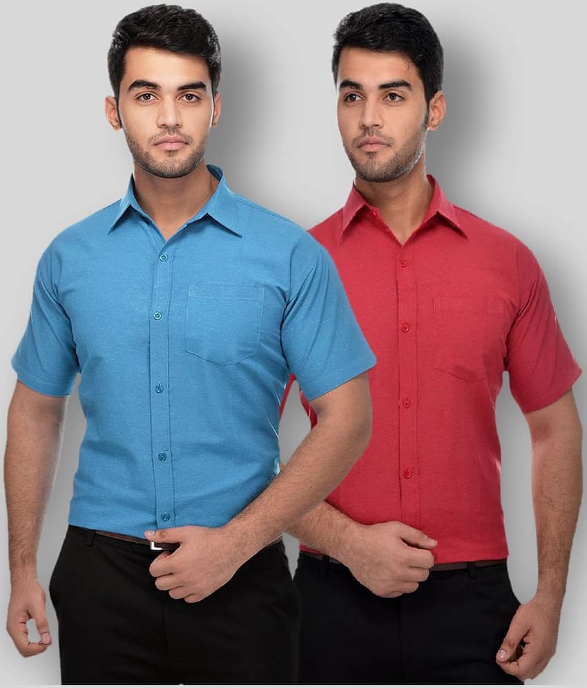 DESHBANDHU DBK - Multicolor Cotton Regular Fit Men's Formal Shirt (Pack of 2)