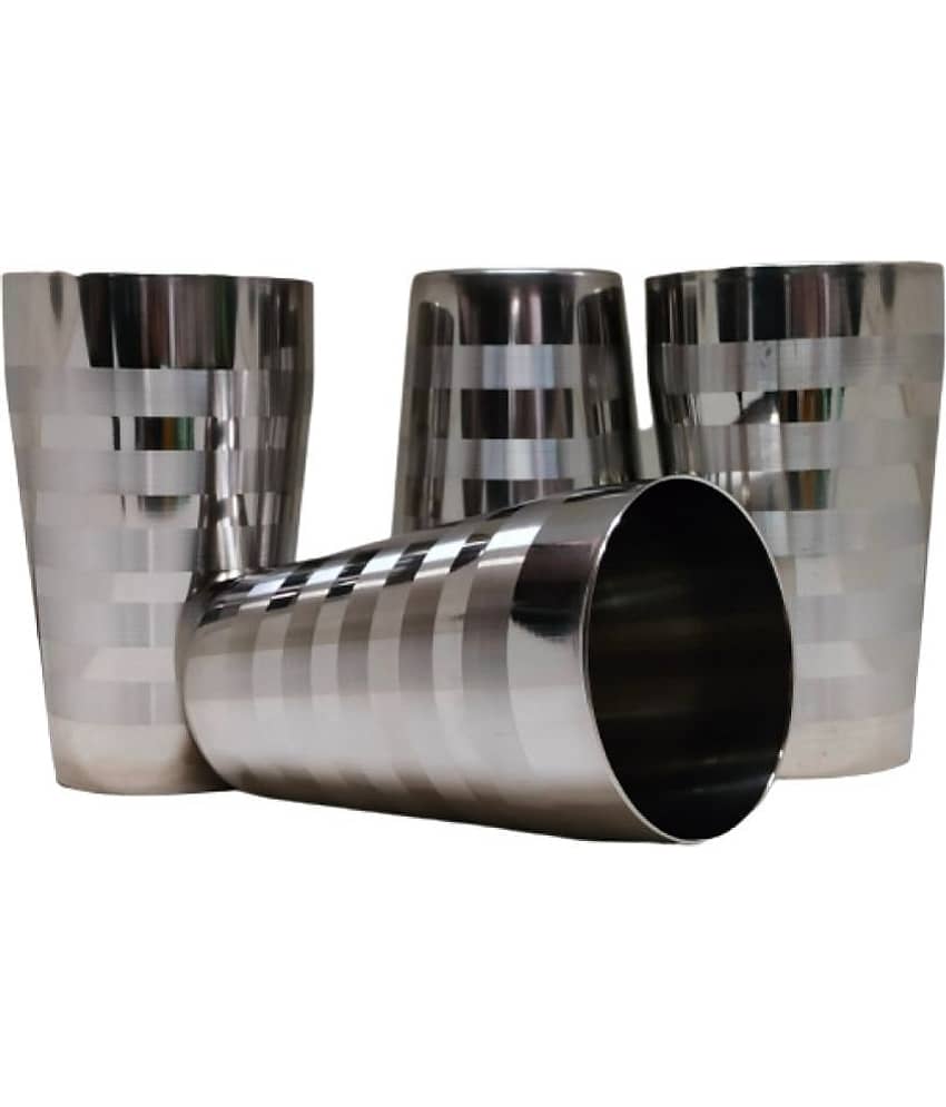 Dynore - Tool Lassi glass Steel Glasses 750 ml ( Pack of 4 )