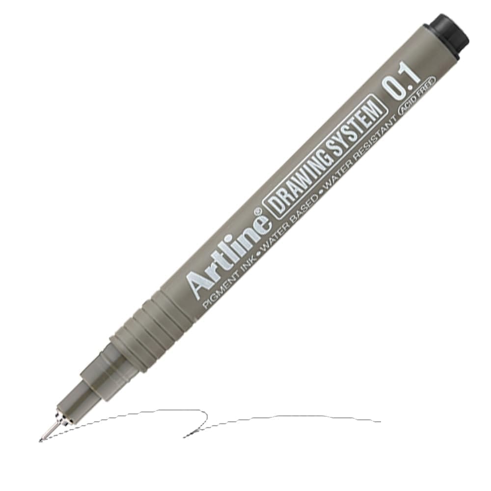 Artline Black Colour Drawing System Pen of writing width 0.1 MM of 12 Qunaity | Explore Various Drawing Techniques for Artists & Designers