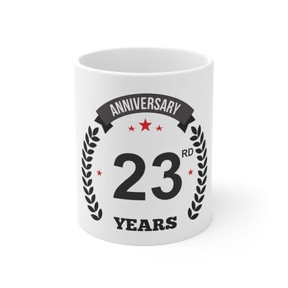 DARSHANS Ceramic 23rd Anniversary Printed Coffee Mug (Color: White, Capacity:330ml) DARSHANS Ceramic 23rd Anniversary Printed Coffee Mug (Color: White, Capacity:330ml)