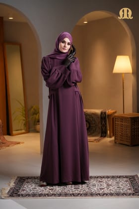 Buchra Abaya Maroon-L
