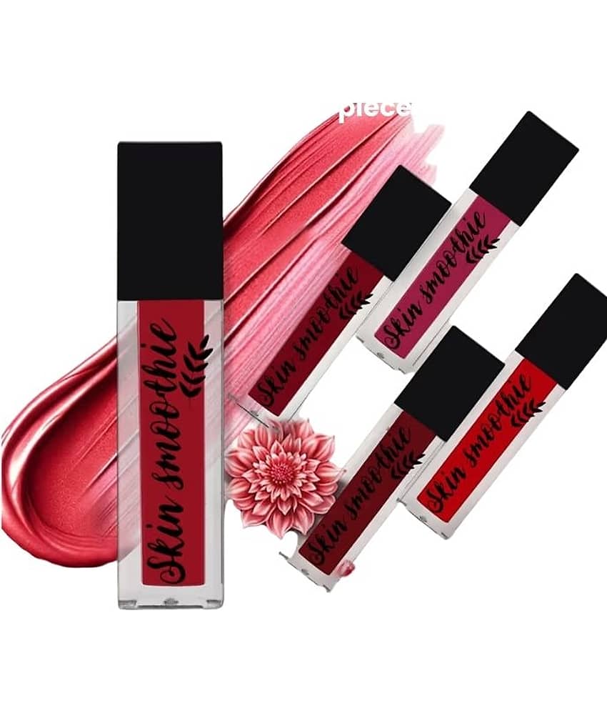 SKIN SMOOTHIE Liquid Matte Lipstick Red Edition, 1.5ml Each, (Pack of 5)