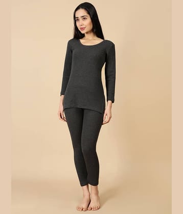 Lux Cozi Cotton Blend Thermal Sets ( Charcoal , Pack of 1 )