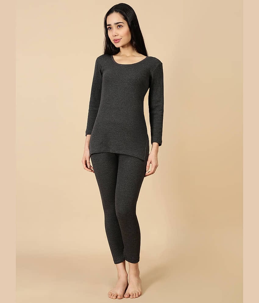 Lux Cozi Cotton Blend Thermal Sets ( Charcoal , Pack of 1 )