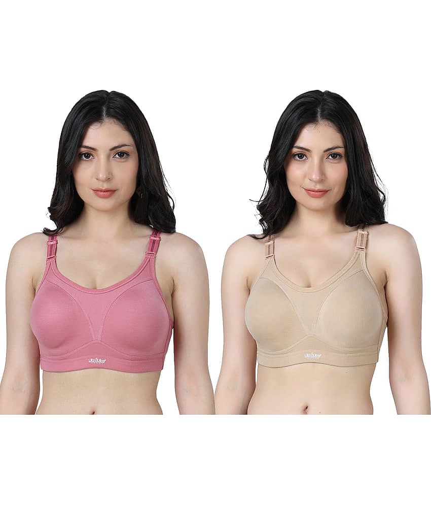 Ladyland Pack of 2 Cotton Blend Non Padded Everyday Bra For Women ( Multicolor )