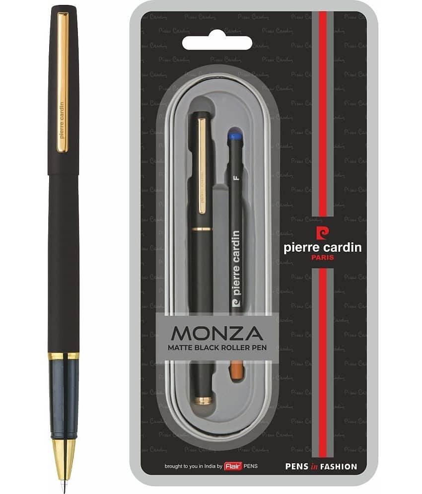 PIERRE CARDIN Monza Matte Black Roller Ball Pen (Blue)