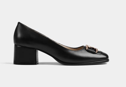 VALENCIA PUMPS IN BLACK LEATHER-EU 36/UK 3