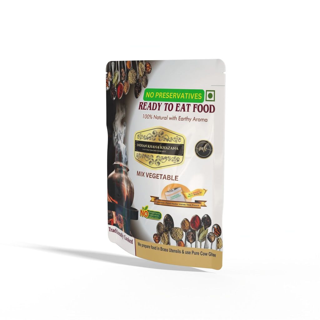 INDIAN KHANA KHAZANA Ready to eat Mix Vegetable 252gm | No Added Preservative and Colours | Serve Hot Anytime Anywhere with our Flameless Food Heater inside the Pack | Indian Tasty Flavour Ready to Eat Food |