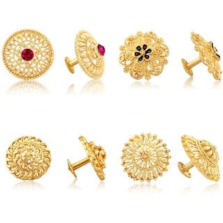 Vighnaharta Sizzling Fancy Alloy Gold Plated Stud Earring Combo set For Women and Girls
