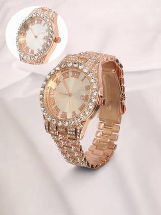 The Verona Round Watch - Rose Gold-Watches