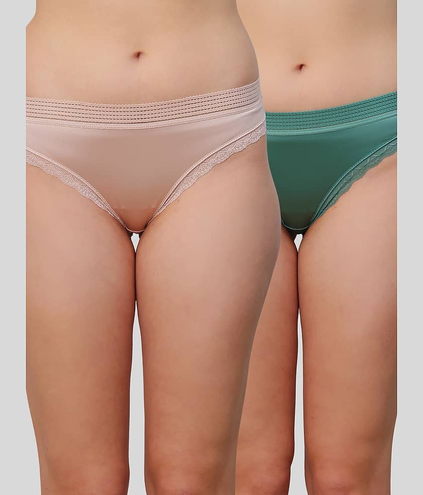 PrettyCat Pack of 2 Satin Bikini For Women ( Multicolor 6 )