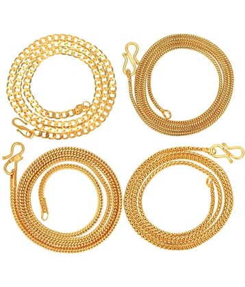 AanyaCentric Combo of 4 Gold Plated 22inches Long Fashion Chain