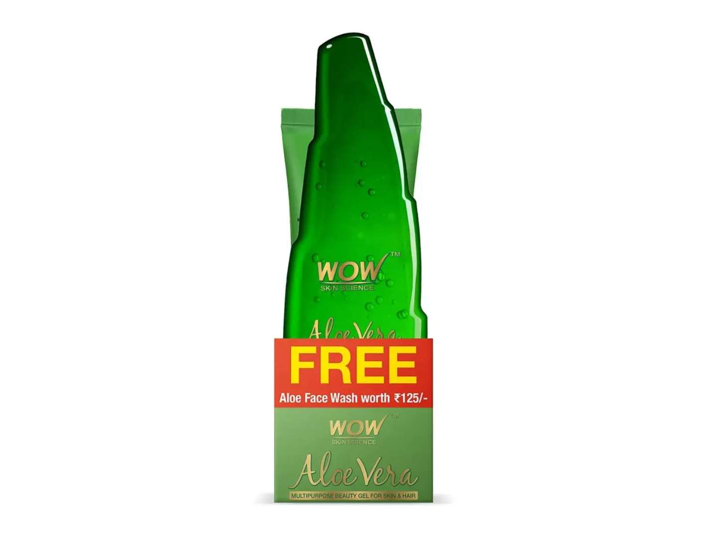 Wow Skin Science Aloe Vera Gel Face Wash 150ml + Aloe Vera Gel Face Wash 50ml Tube Combo