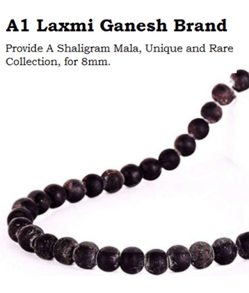 Shaligram Mala, A1 Unique Quality and Rare Collection, 8mm A1 Laxmi Ganesh Brand…