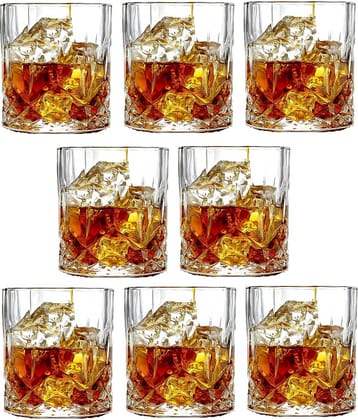 Afast Whisky  Glasses Set,  200 ML - (Pack Of 8)