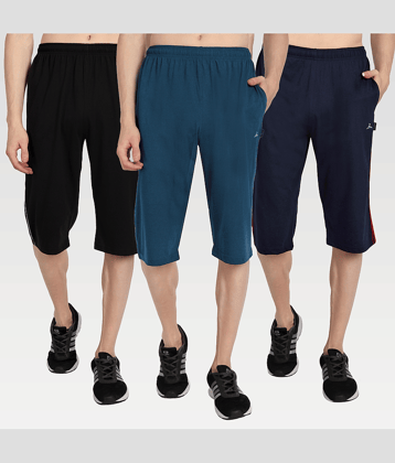 Zeffit - Multi Cotton Blend Men's Three-Fourths ( Pack of 3 )