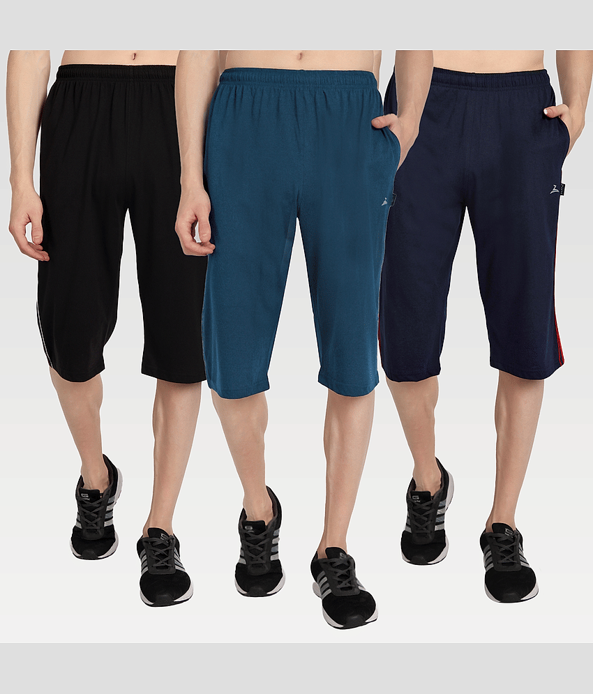 Zeffit - Multi Cotton Blend Men's Three-Fourths ( Pack of 3 )