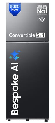 Samsung 396 L, 3 Star, Convertible 5-in-1, Digital Inverter, Frost Free Double Door, Bespoke AI WiFi Enabled Refrigerator (RT41DG6A4DB1HL, Black Matte/Black DOI) Samsung 396 L, 3 Star, Convertible 5-in-1, Digital Inverter, Frost Free Double Door, Bespoke
