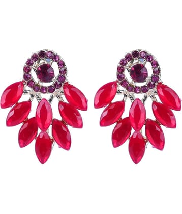 Sunhari Jewels - Red Hoops Earrings ( Pack of 1 )
