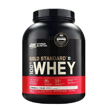 Optimum Nutrition Gold Standard 100% Whey Protein (Imported)-5 Lbs / Cookies & Cream (Exp: 12/25)