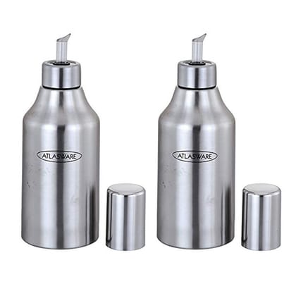 Atlasware Stainless Steel 500Ml Oil Drizzlers (Set Of 2)