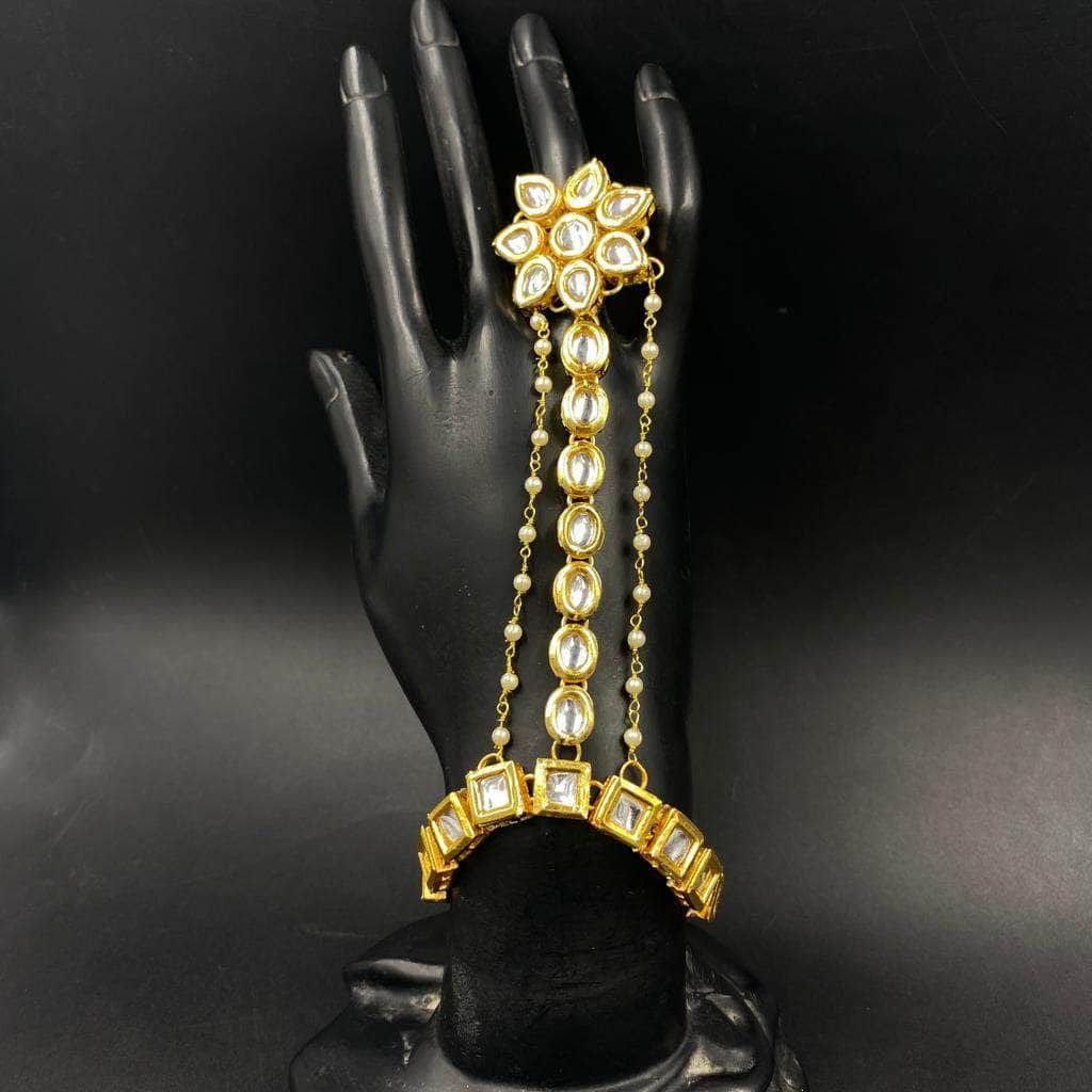 ZEVAR I Kundan bracelet/ Haathphool For Women/Girls