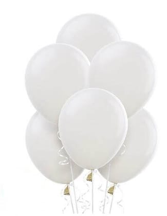 White Latex/Rubber Balloons - Helium Quality - 12 inches - 10PC