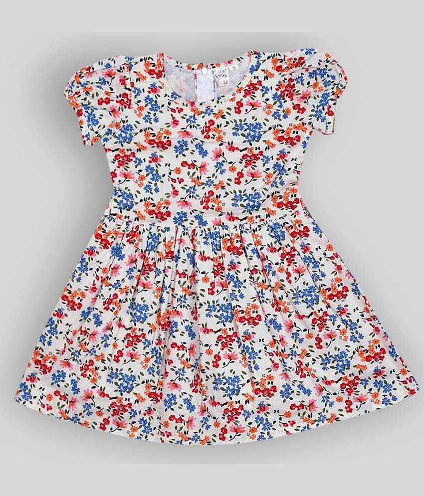 Me N My CLOSET 100% Cotton A-line Dress For Girls ( Pack of 1 , Multi )