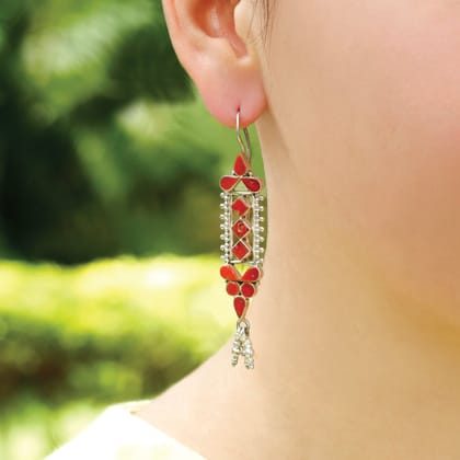 Atheen Coral Silver 925 earrings-hanging