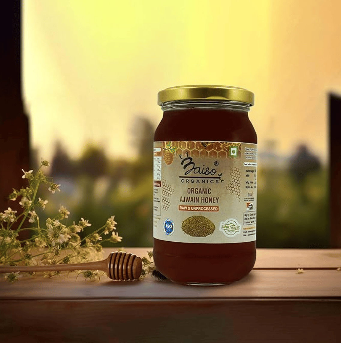Baiso Organics Raw Unprocessed Natural Ajwain Honey - 500gm