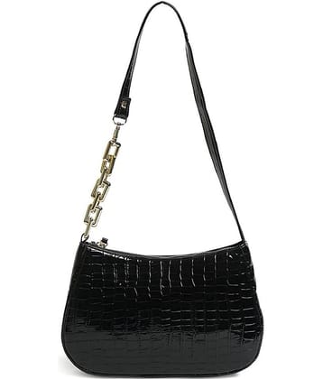 Lychee Bags - Black PU Sling Bag