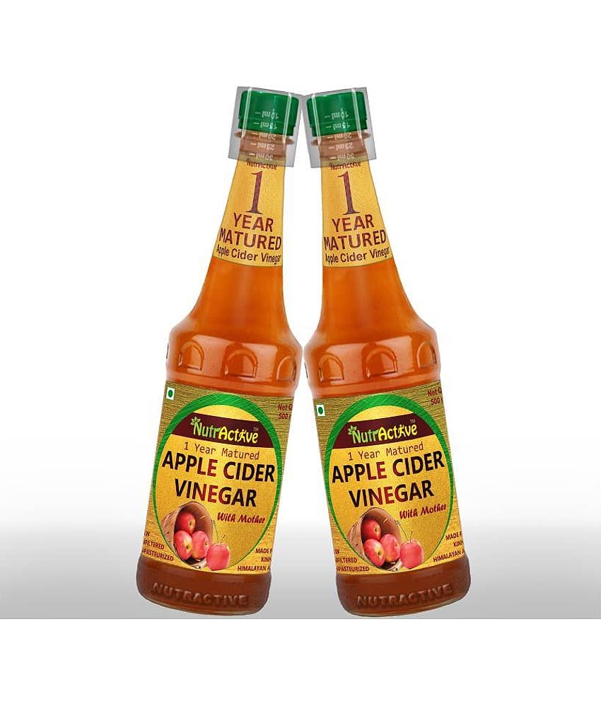 NutrActive Natural Apple Cider Vinegar With Mother of Vinegar 1000 ml Unflavoured Pack of 2