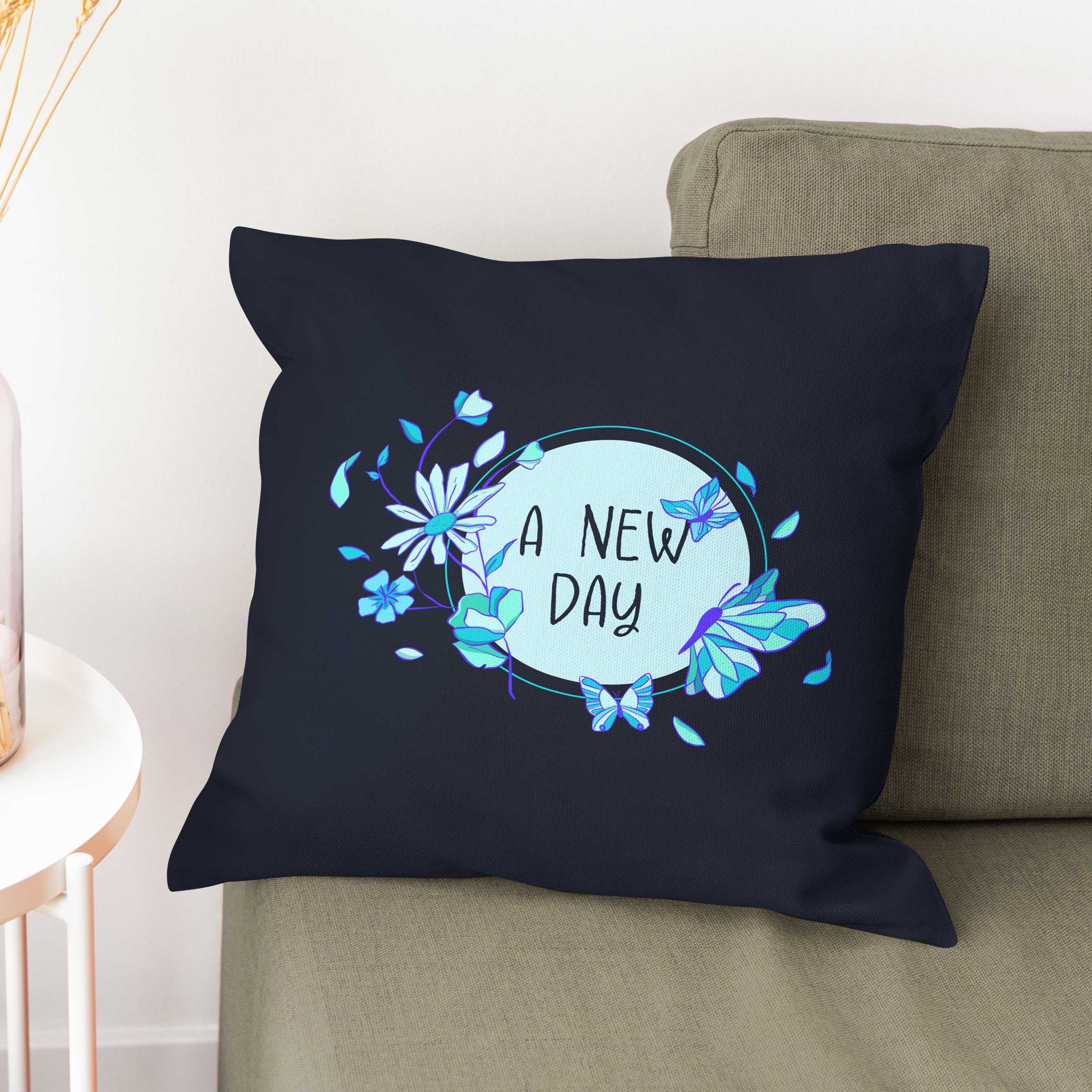 Whimsical Floral Pillow Cushion-Velvet Cushion / 16x16 / without