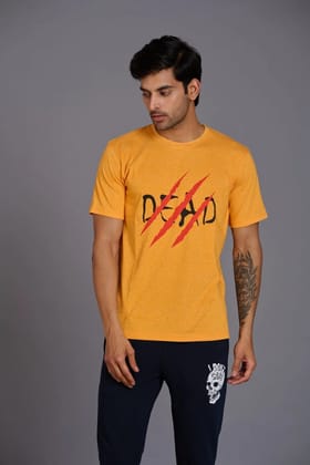 Dead Devil Printed Yellowish T-Shirt for Men