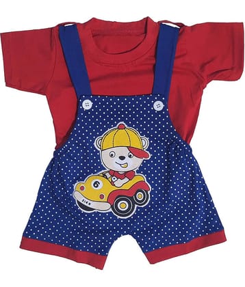 TRITI Pack of 1 Baby Boys 100% Cotton Tops & Bottoms Sets ( Red )