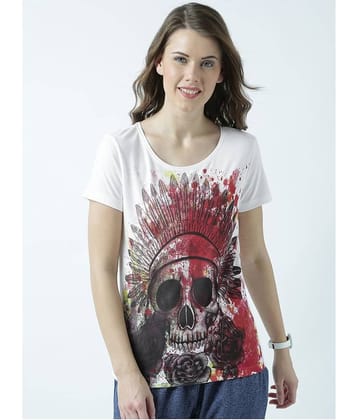 Huetrap Women Cotton Regular Fit Round Neck T-Shirt ( White )