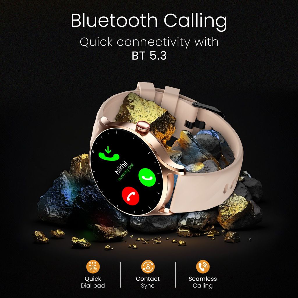 CELLECOR E2 Hype 1.50" (38.1mm) HD IPS Display Smart Watch, 500 Nits, 60Hz Refresh Rate, Bluetooth Calling, AI generated Watch Faces, 100+ Sports Modes, Health Suite, Voice Assistance (Gold Pink )