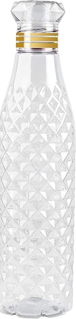 CYNRIC Water Bottles with Diamond Pattern, 1 Litre, Set of 6, Fridge Water Bottle 1000ml, Leak Proof & BPA Free & Airtight Lid | Ideal for Office, Sports, School, Travelling, Gym, Yoga