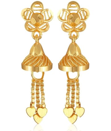 VIVASTRI Golden Jhumki Earrings ( Pack of 1 )