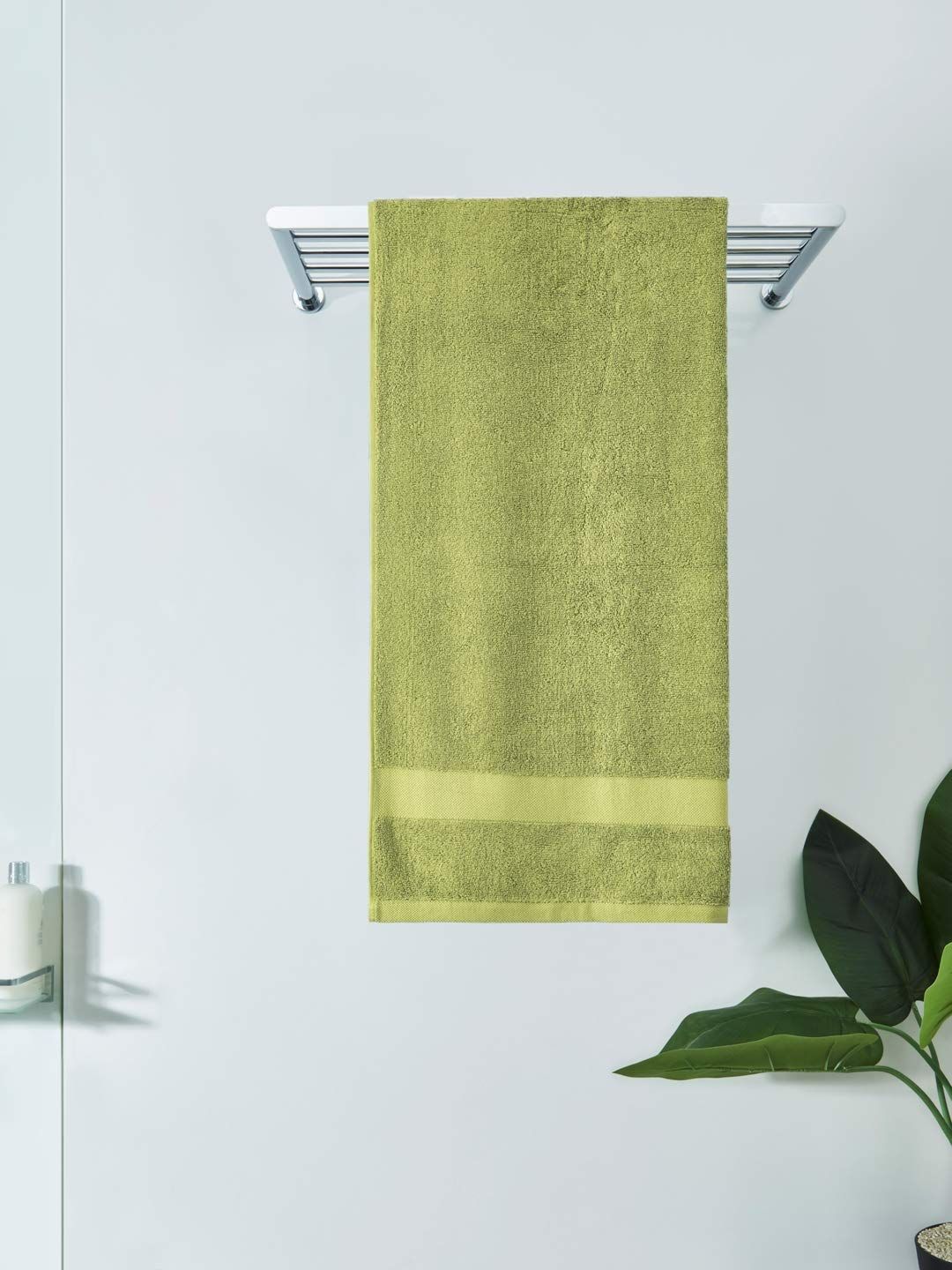 DDECOR - Vital Collection 100% Cotton Bomboo Plains And Textures Pattern  Bath Towel |75 CM X 150 CM| - Green