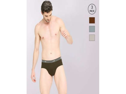 VIP Fresh Men's Cotton Briefs-Assorted Colours (Pack of 3) - 80