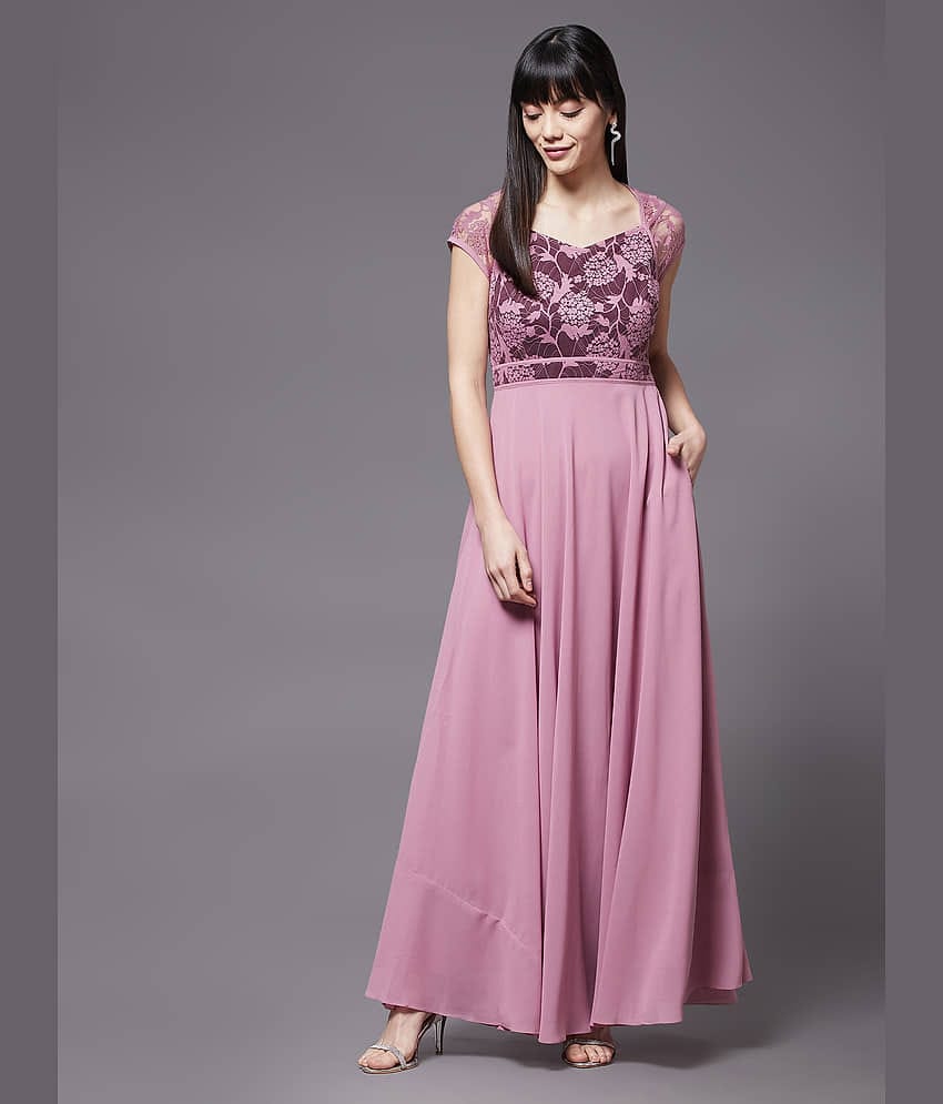 Miss Chase Women Polyester Printed Fit & Flare Dress ( Multi Color )