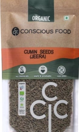 Conscious Food Cumin Seeds / Jeera Whole 100g Organic