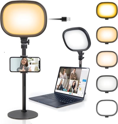 Adofys Slab Key Light for Video Shooting YouTube, Tripod Stand with Light Five Color Temperatures 3200K-5600K, Adjustable Brightness 1455 Lumens, CRI 95+ with Extendable Stand for Content Creation. Slab Light
