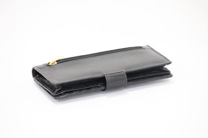 Saras Aajeevika Leather Hand Purse |Ladies Bag |Crocodile Design | Colour - Black