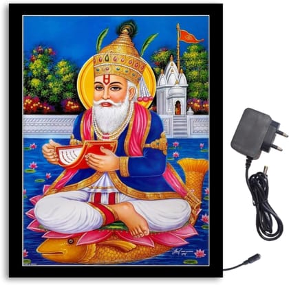 NOKKES Julelal Ji Dark Blue Light Photo Frame 8X10 inch Led Light photo Frame With Light Adaptor Led Light Photo Frame Black Color Photo Frame_AQW147