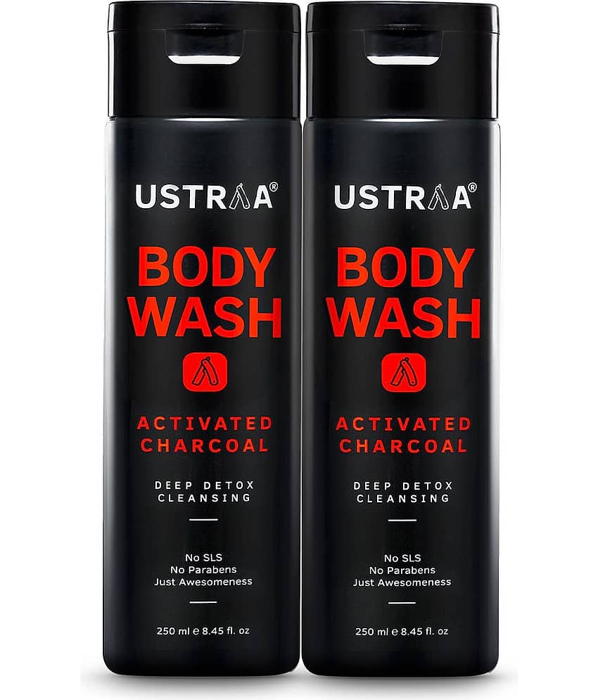 Ustraa Body Wash-Activated Charcoal - 200ml Each (Pack of 2)