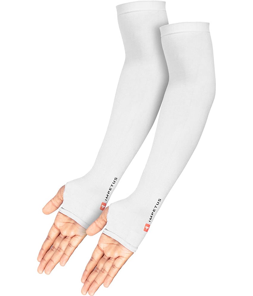 Impetus White Solid Riding Sleeves ( Single Set )