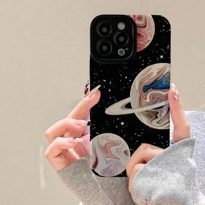 Samsung iPhone Planet Stars Galaxy Black Textured Silicone Case-Samsung S23 Ultra