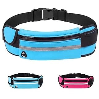 Running Waist Pack with Water Bottle Pocket – Adjustable Straps, Fits Smartphones up to 6.5”, Ideal for Running, Hiking & Climbing